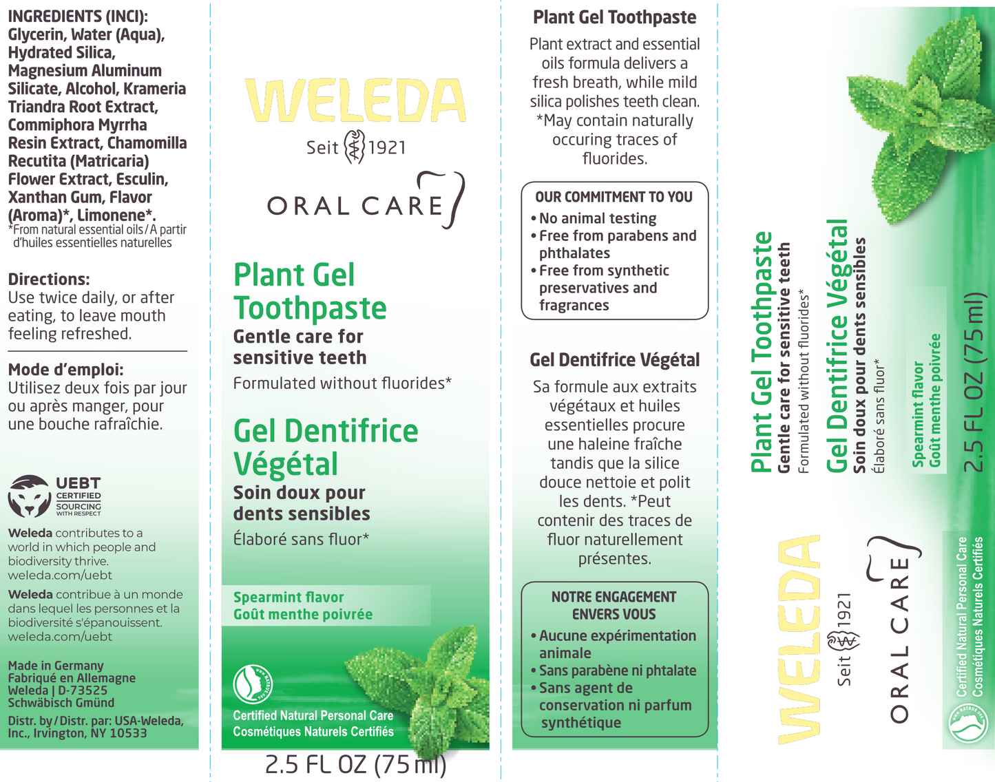 Plant Gel Toothpaste 2.5 oz